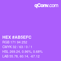 カラーコード: HEX #AB5EFC | qconv.com