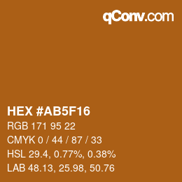 Color code: HEX #AB5F16 | qconv.com