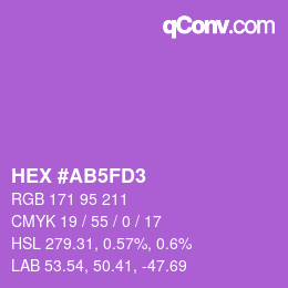 颜色代码: HEX #AB5FD3 | qconv.com