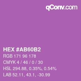 Color code: HEX #AB60B2 | qconv.com