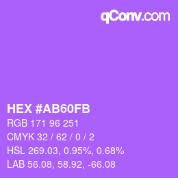 颜色代码: HEX #AB60FB | qconv.com