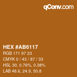 Color code: HEX #AB6117 | qconv.com