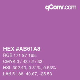 カラーコード: HEX #AB61A8 | qconv.com