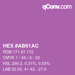 Color code: HEX #AB61AC | qconv.com