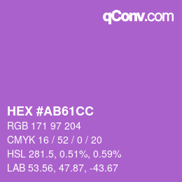 颜色代码: HEX #AB61CC | qconv.com