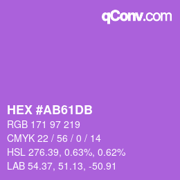 Color code: HEX #AB61DB | qconv.com