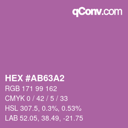 カラーコード: HEX #AB63A2 | qconv.com