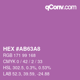 カラーコード: HEX #AB63A8 | qconv.com