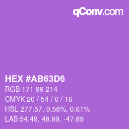 Color code: HEX #AB63D6 | qconv.com