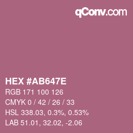 Color code: HEX #AB647E | qconv.com