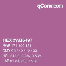 カラーコード: HEX #AB6497 | qconv.com