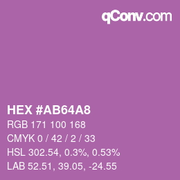 颜色代码: HEX #AB64A8 | qconv.com