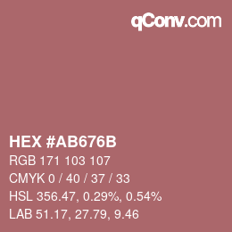 Color code: HEX #AB676B | qconv.com
