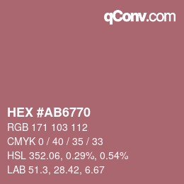 カラーコード: HEX #AB6770 | qconv.com