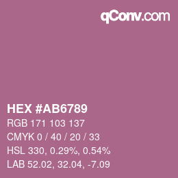 Farbcode: HEX #AB6789 | qconv.com