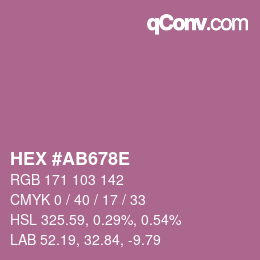 Color code: HEX #AB678E | qconv.com