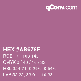 Color code: HEX #AB678F | qconv.com