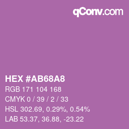 カラーコード: HEX #AB68A8 | qconv.com