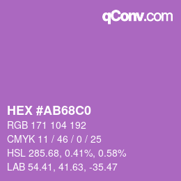 颜色代码: HEX #AB68C0 | qconv.com