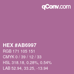 颜色代码: HEX #AB6997 | qconv.com