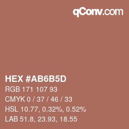 カラーコード: HEX #AB6B5D | qconv.com
