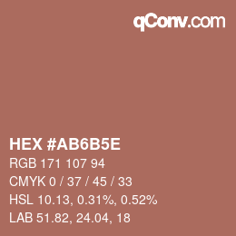 Color code: HEX #AB6B5E | qconv.com