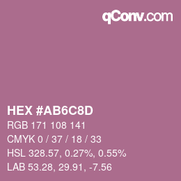 Color code: HEX #AB6C8D | qconv.com