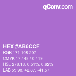 Color code: HEX #AB6CCF | qconv.com