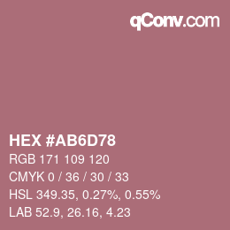 Color code: HEX #AB6D78 | qconv.com