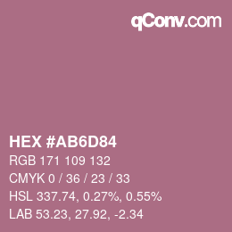 Farbcode: HEX #AB6D84 | qconv.com