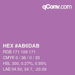 Color code: HEX #AB6DAB | qconv.com