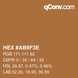 Color code: HEX #AB6F3E | qconv.com