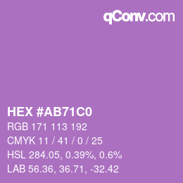 Color code: HEX #AB71C0 | qconv.com