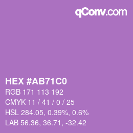 Color code: HEX #AB71C0 | qconv.com