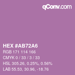 颜色代码: HEX #AB72A6 | qconv.com
