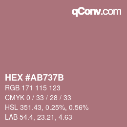 Color code: HEX #AB737B | qconv.com
