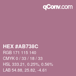 Color code: HEX #AB738C | qconv.com