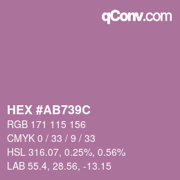 Color code: HEX #AB739C | qconv.com