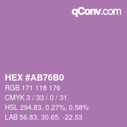 Color code: HEX #AB76B0 | qconv.com