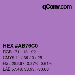 Color code: HEX #AB76C0 | qconv.com