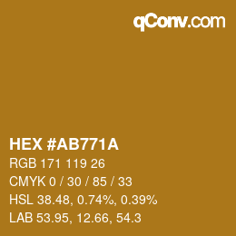Farbcode: HEX #AB771A | qconv.com