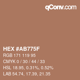 颜色代码: HEX #AB775F | qconv.com