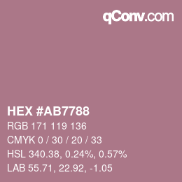 カラーコード: HEX #AB7788 | qconv.com
