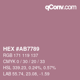 カラーコード: HEX #AB7789 | qconv.com