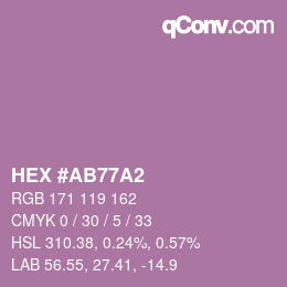 カラーコード: HEX #AB77A2 | qconv.com