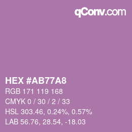 カラーコード: HEX #AB77A8 | qconv.com
