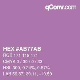 Color code: HEX #AB77AB | qconv.com