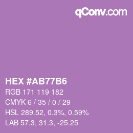 颜色代码: HEX #AB77B6 | qconv.com