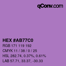 颜色代码: HEX #AB77C0 | qconv.com
