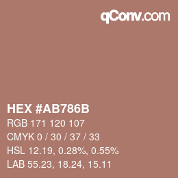 Color code: HEX #AB786B | qconv.com